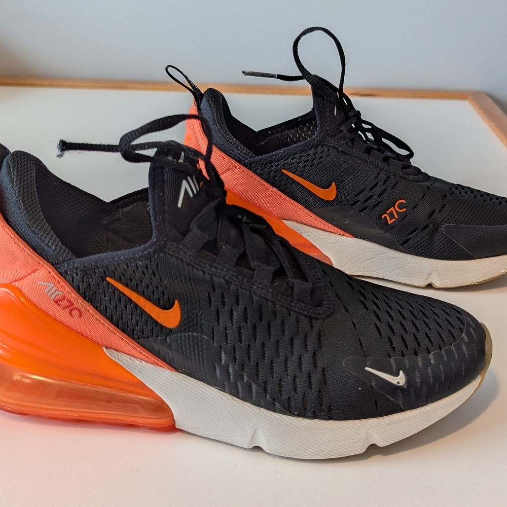 Nike Air Max 270 Black and Orange Sneakers